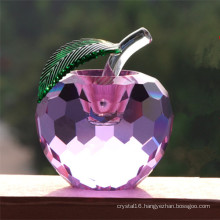 Coloured K9 Crystal Apple Craft for Christmas Decoration